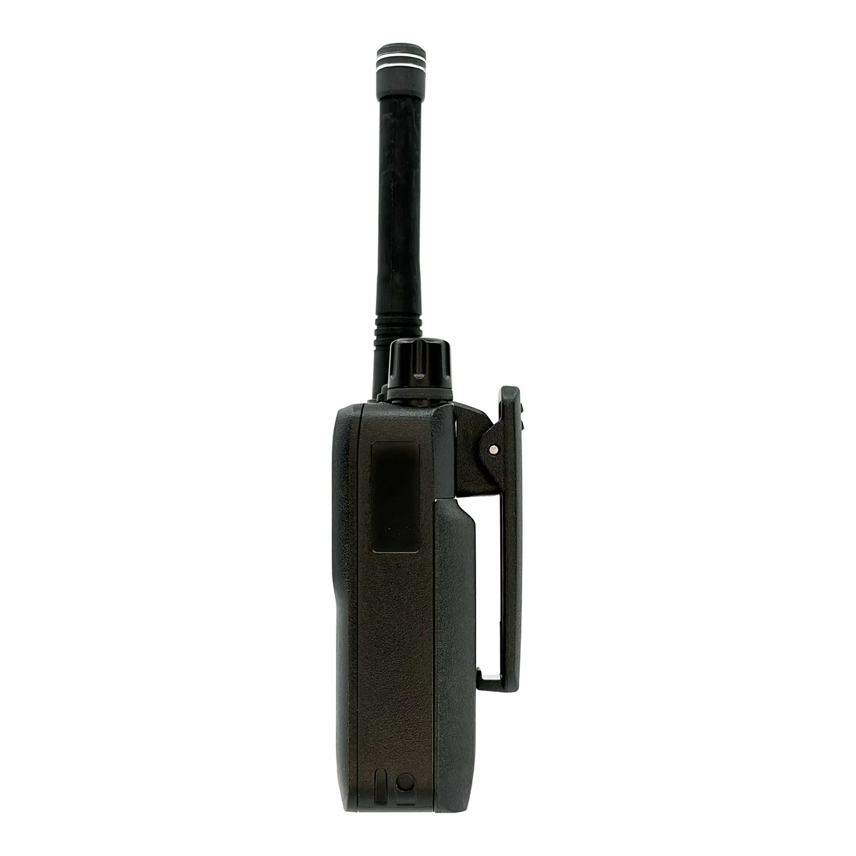 Motorola EVX-S30 compact digital two-way radio in black, right side view